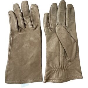 Womens Leather Gloves Large‎ Damas G Grande Tan Beige Lined Dressy